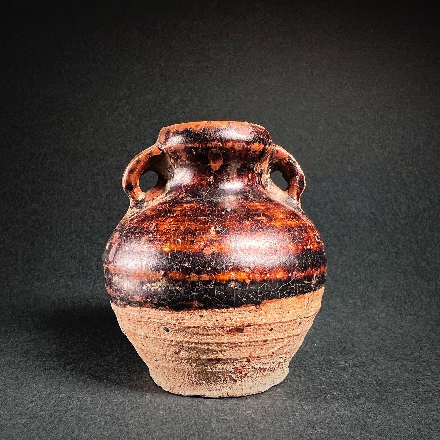 Thai Sawankhalok Brown Glazed Stoneware Bottle