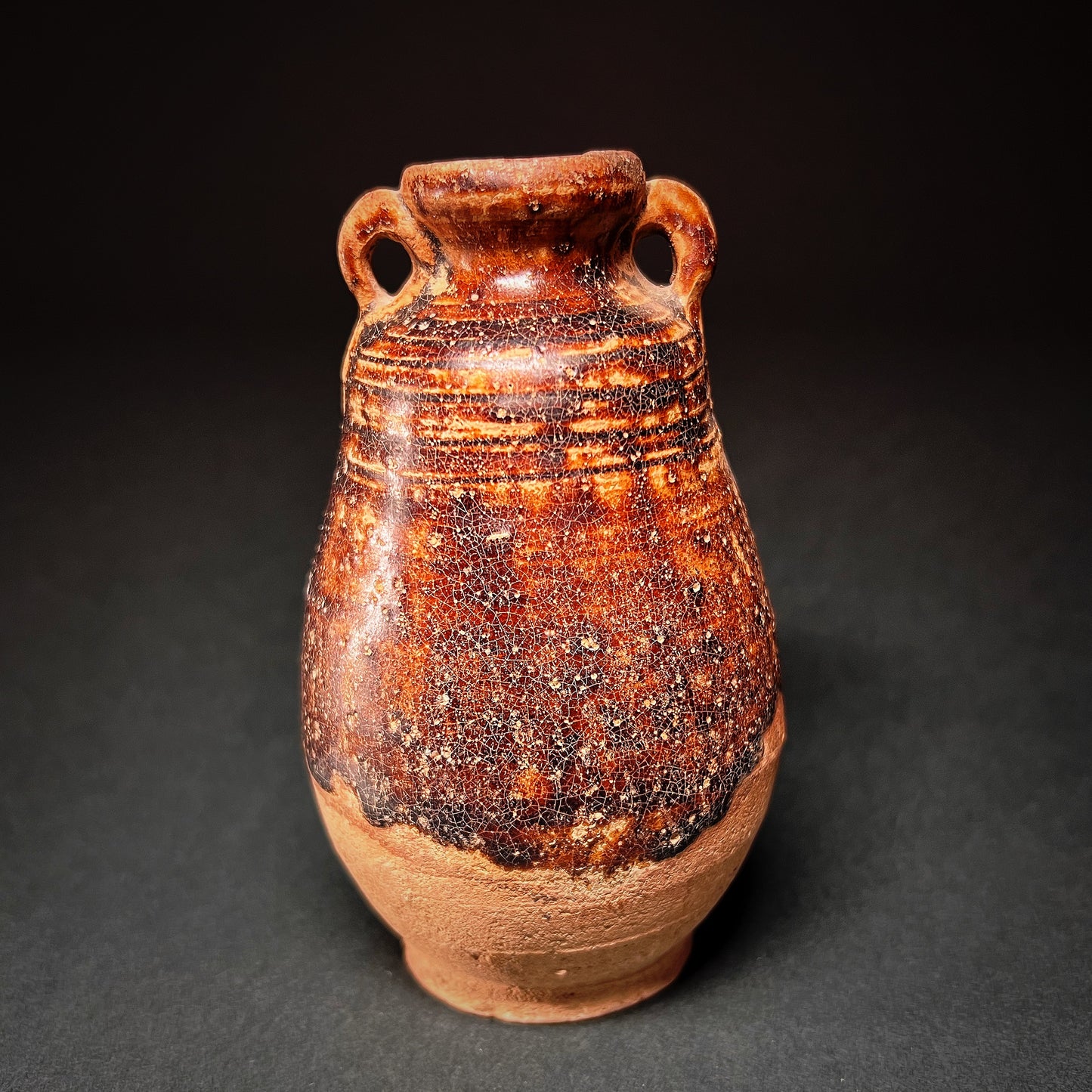 Thai Sawankhalok Brown Glazed Stoneware Bottle