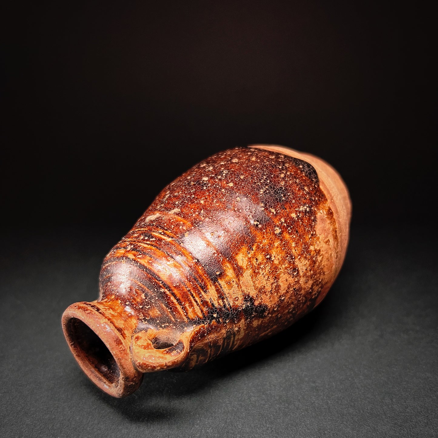 Thai Sawankhalok Brown Glazed Stoneware Bottle