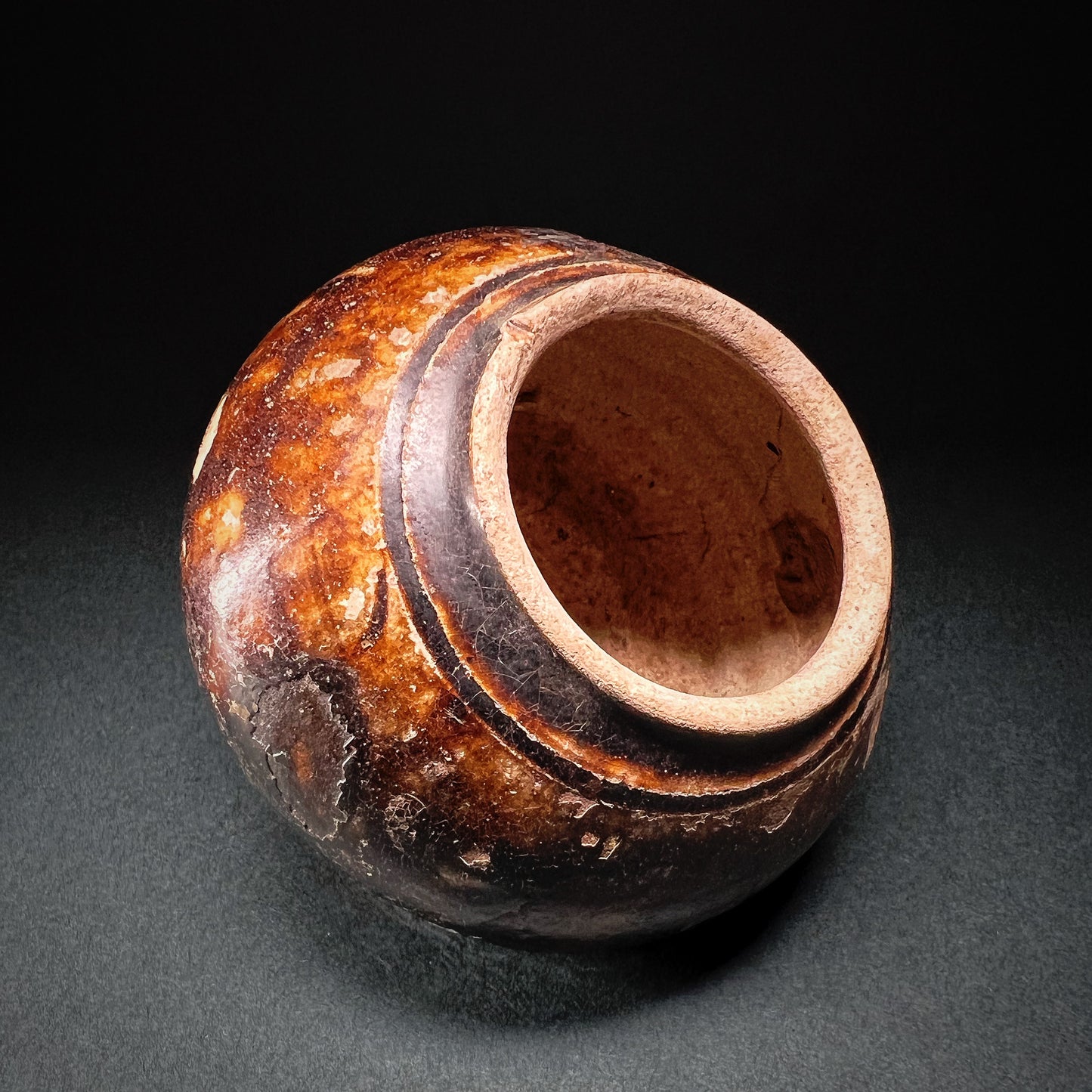 Thai Sawankhalok Brown Glazed Stoneware Vase