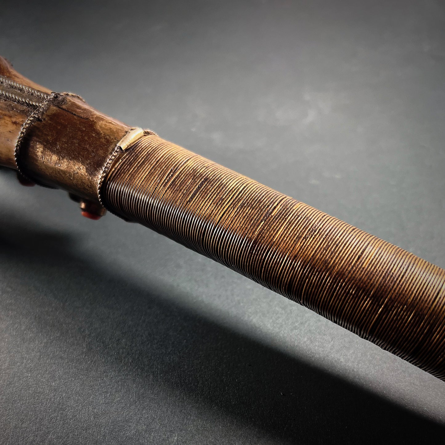 Tibetan Human Thigh Bone Silver Inlaid Trumpet Kangling