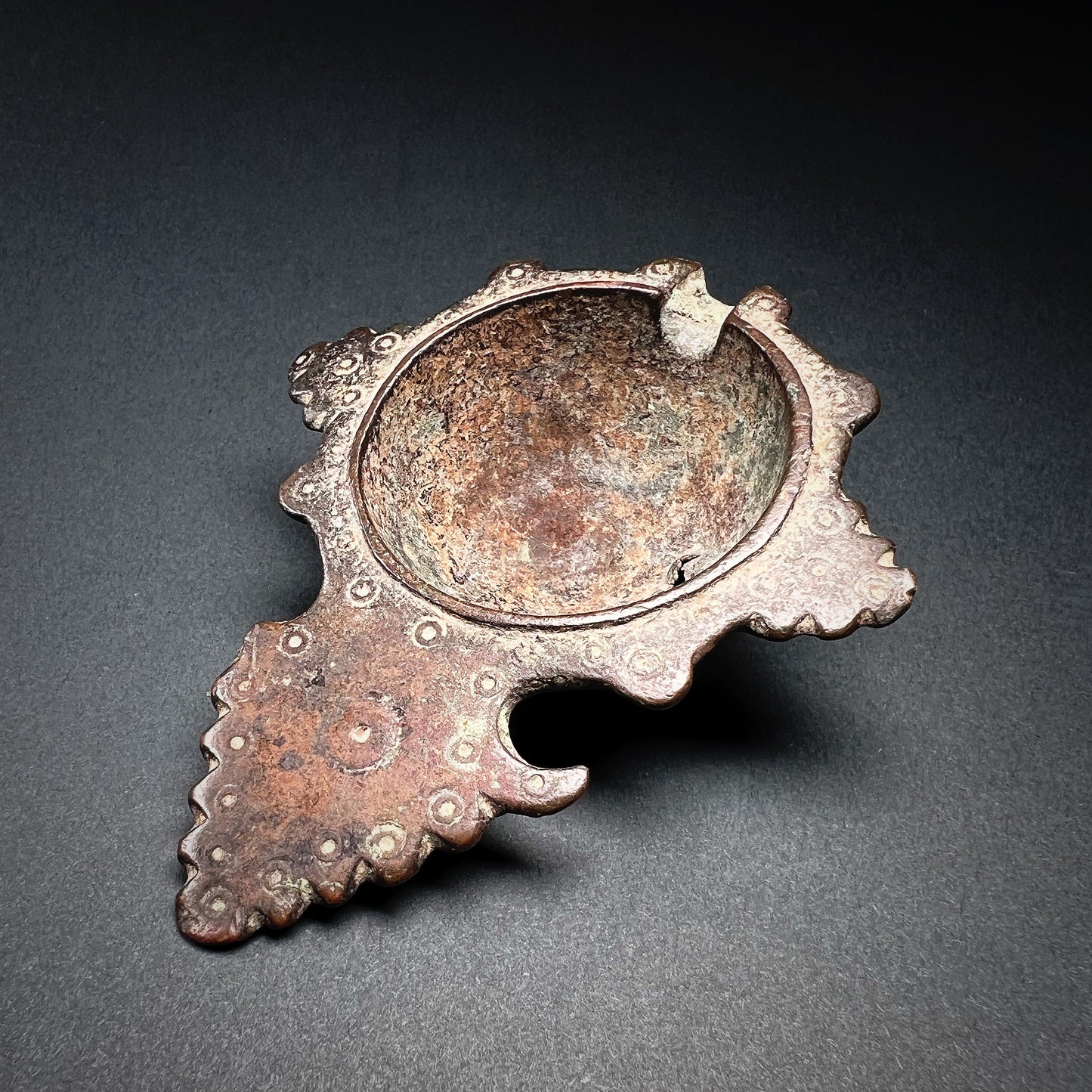 Byzantine Bronze Oil Lamp Filler or Cosmetic Mortar
