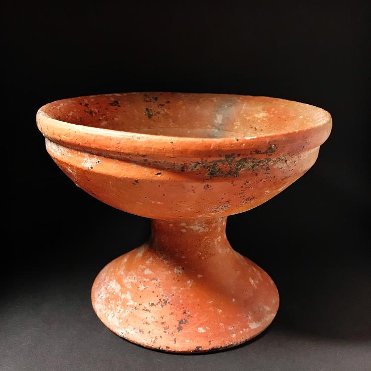 Pre-Khmer Pottery Pedestal Bowl