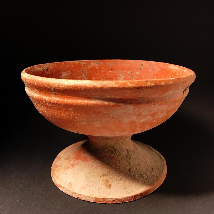 Pre-Khmer Pottery Pedestal Bowl