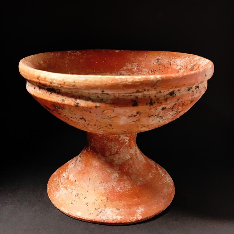 Pre-Khmer Pottery Pedestal Bowl
