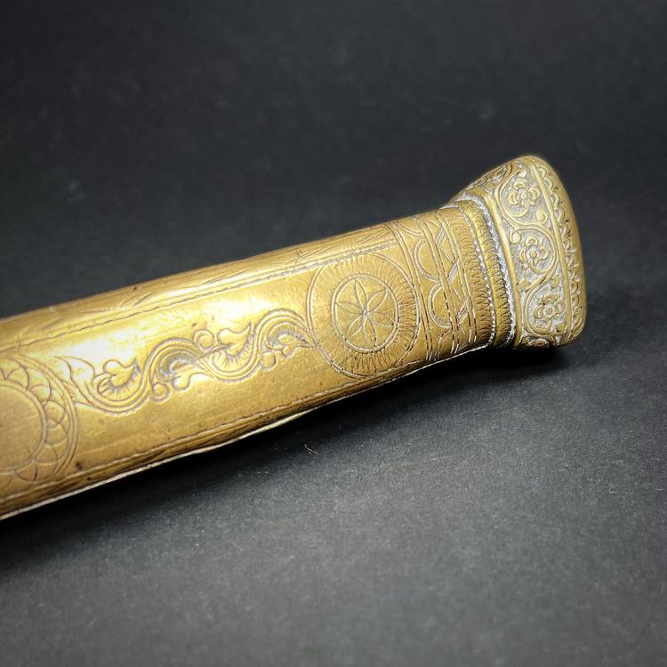 Turkish Ottoman Empire Brass Reed Pen Holder Qalamdan Divit