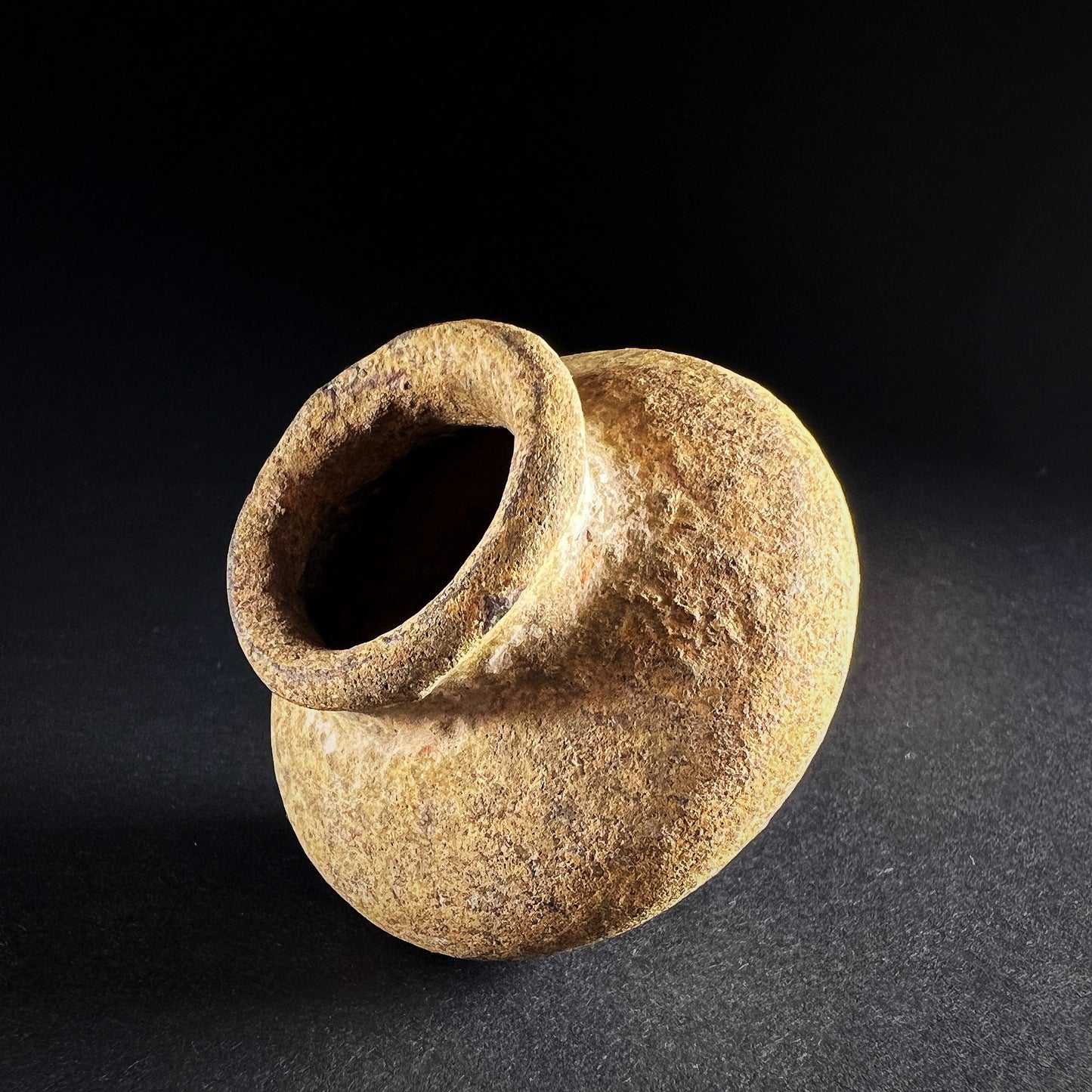 Thai Sawankhalok Yellow Glazed Stoneware Jarlet