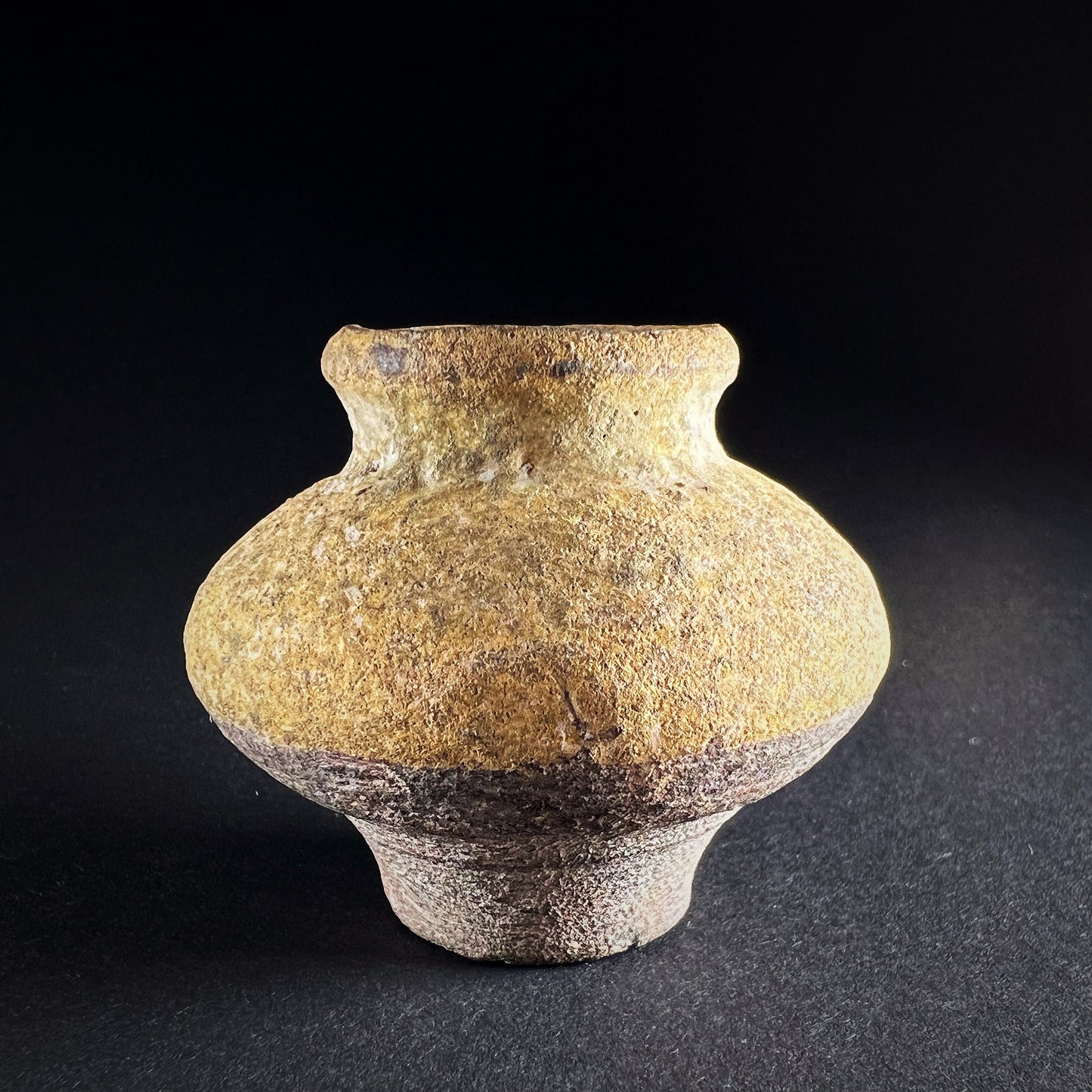 Thai Sawankhalok Yellow Glazed Stoneware Jarlet