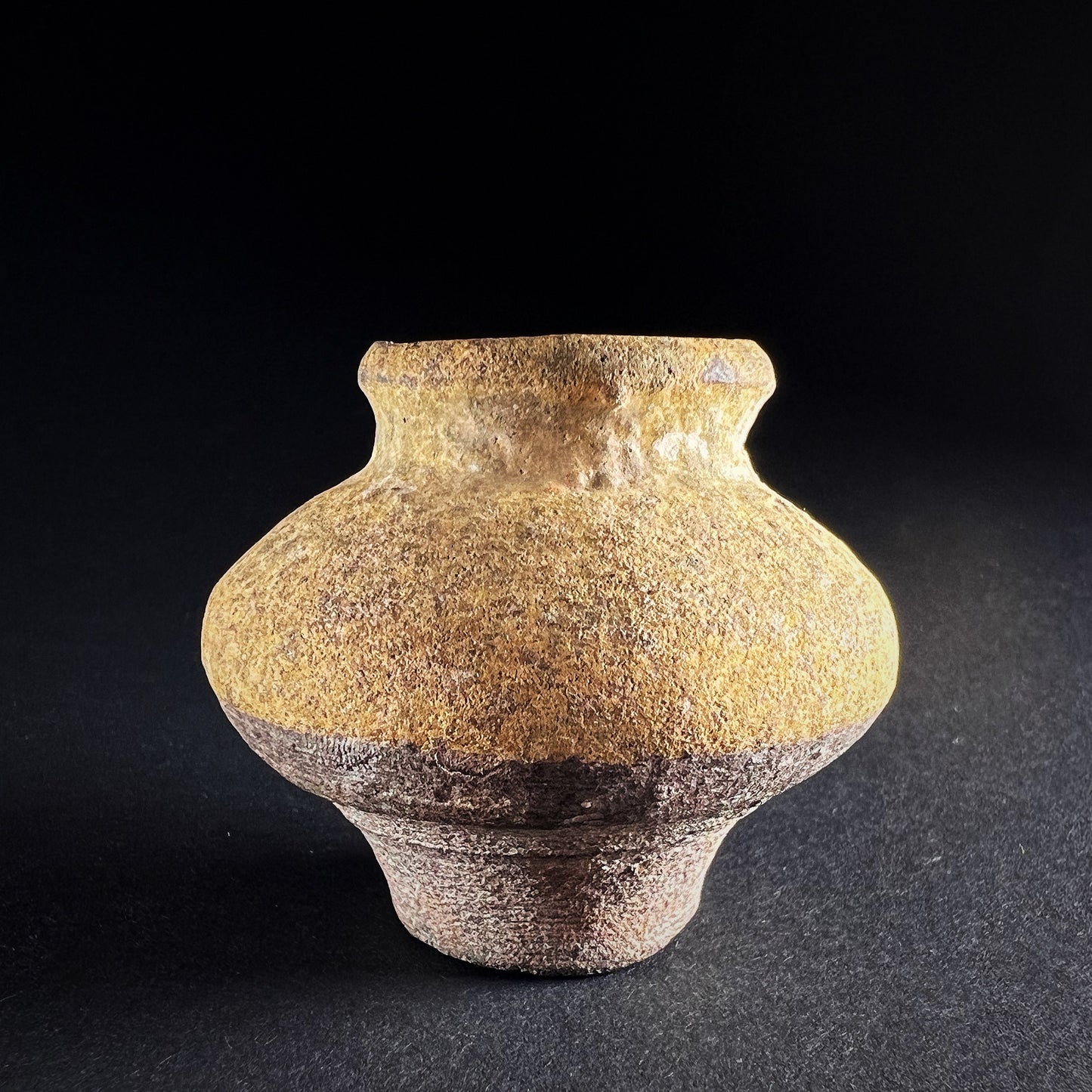 Thai Sawankhalok Yellow Glazed Stoneware Jarlet