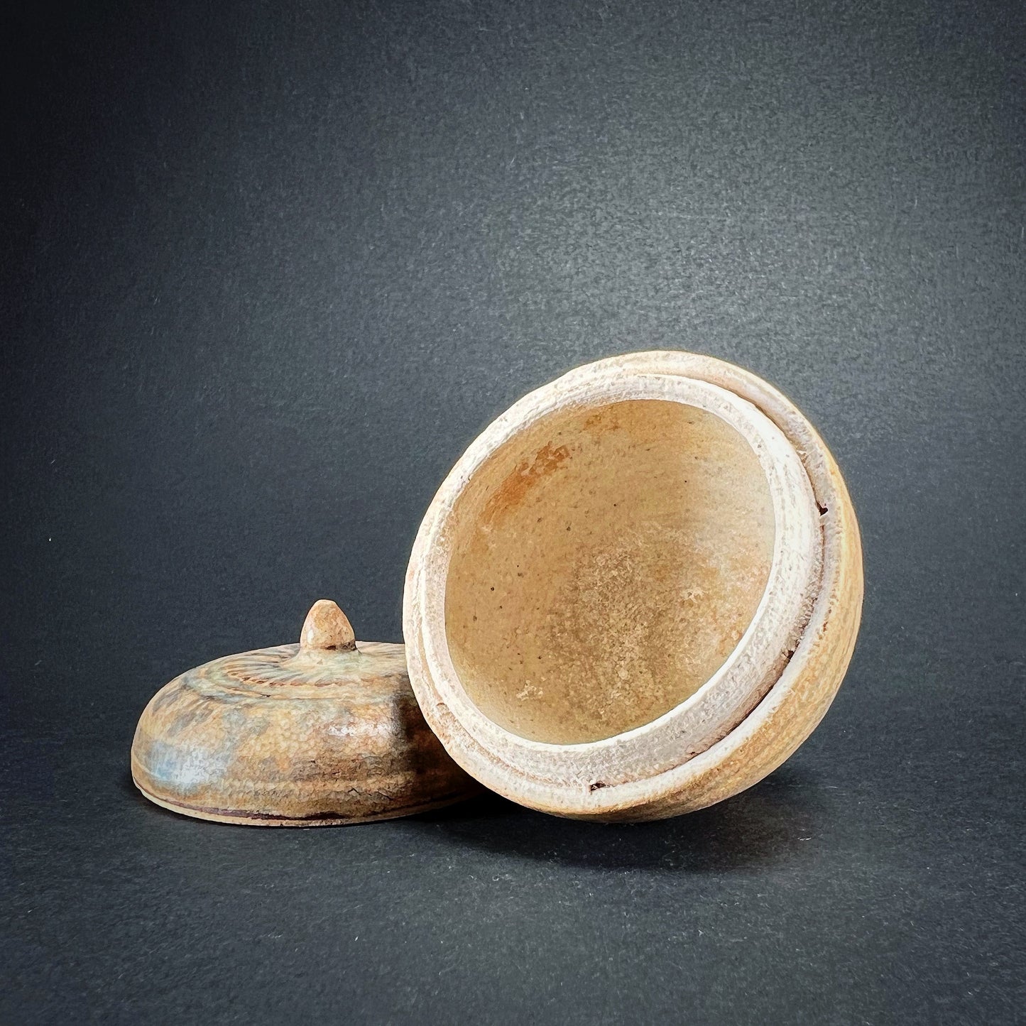 Thai Sawankhalok Brown Glaze Lidded Stoneware Box