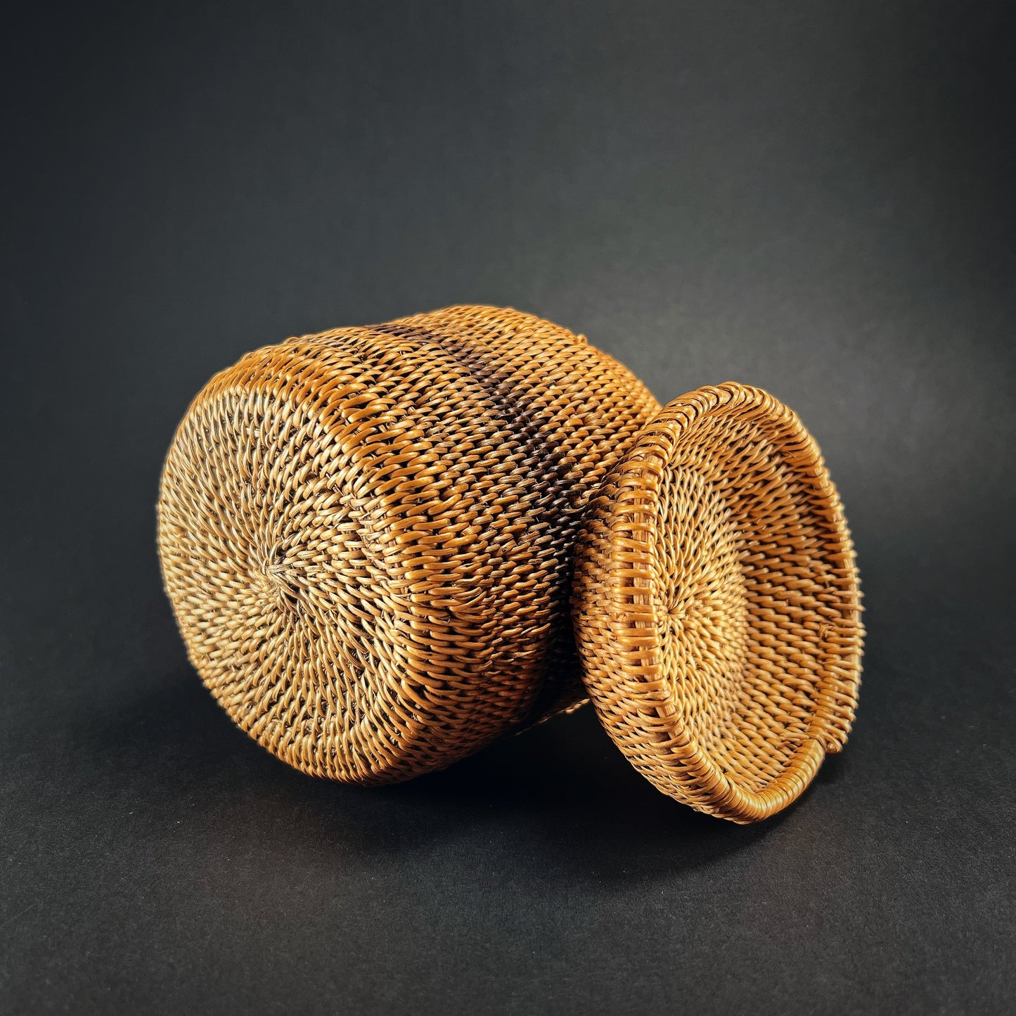 Lozi Makenge Root Lidded Basket Box (Katumbwa)