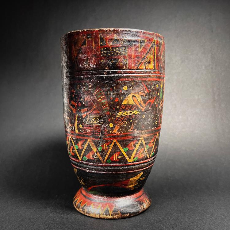 Inca Post-Conquest Wooden Beaker (Qiru)