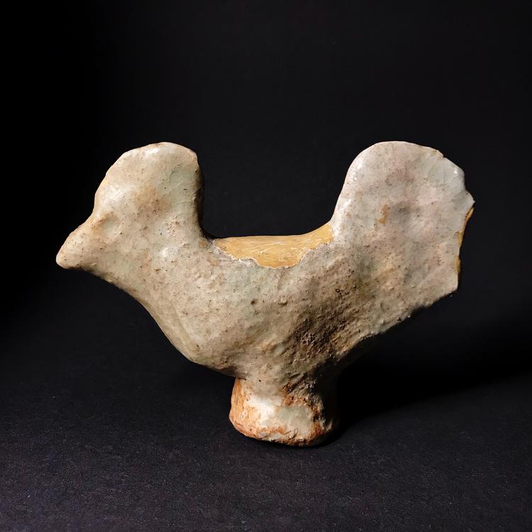 Thai Sawankhalok Celadon Glazed Stoneware Hen Figure