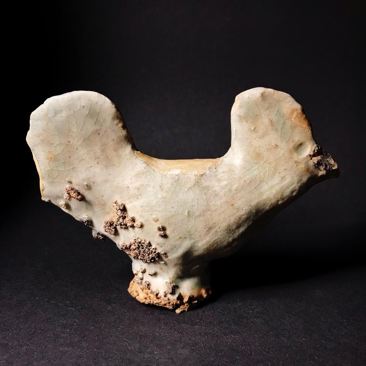 Thai Sawankhalok Celadon Glazed Stoneware Hen Figure