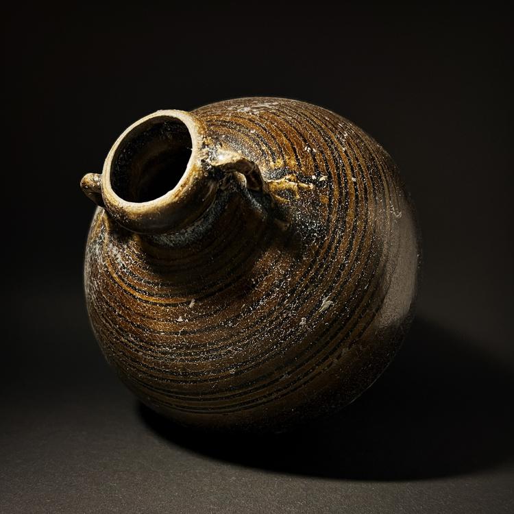 Thai Sawankhalok Brown Glazed Stoneware Bottle