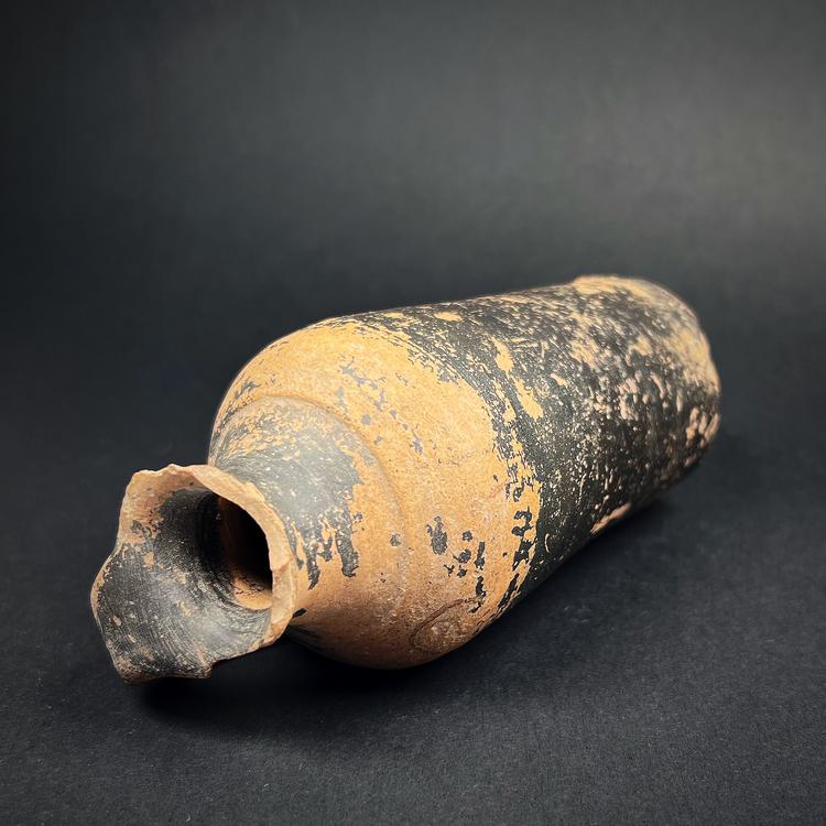 Hellenistic Blackware Pottery Bottle