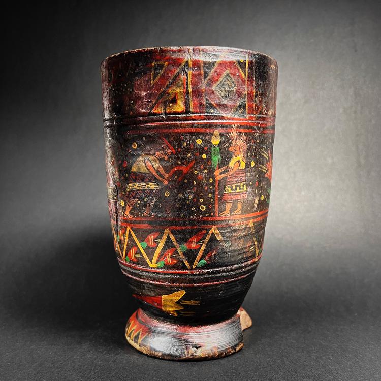 Inca Post-Conquest Wooden Beaker (Qiru)