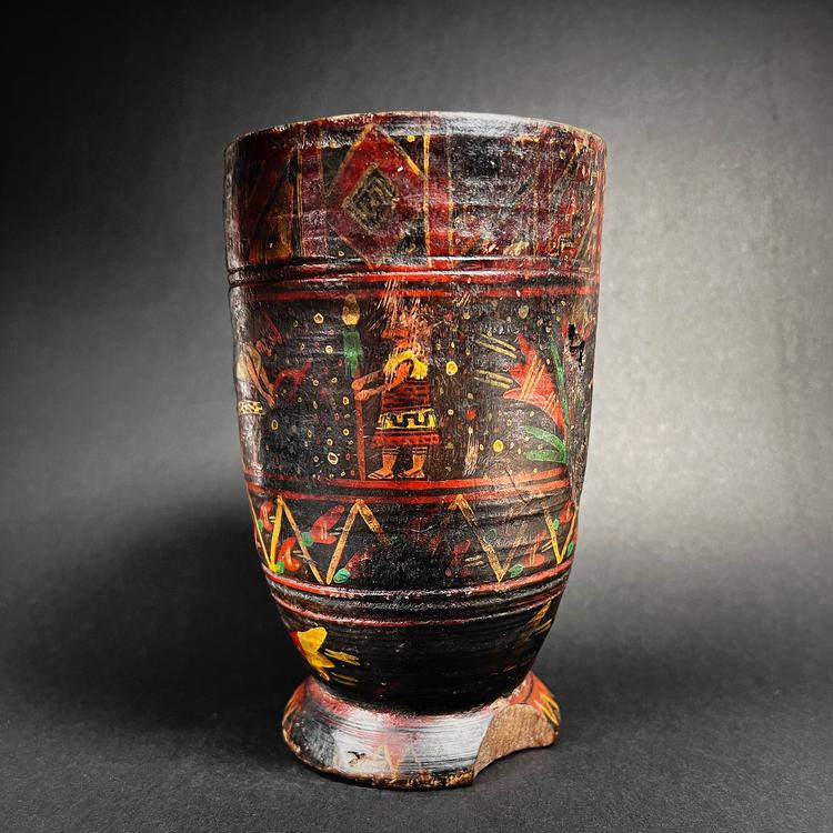 Inca Post-Conquest Wooden Beaker (Qiru)