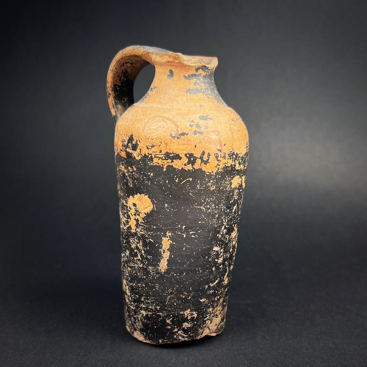 Hellenistic Blackware Pottery Bottle