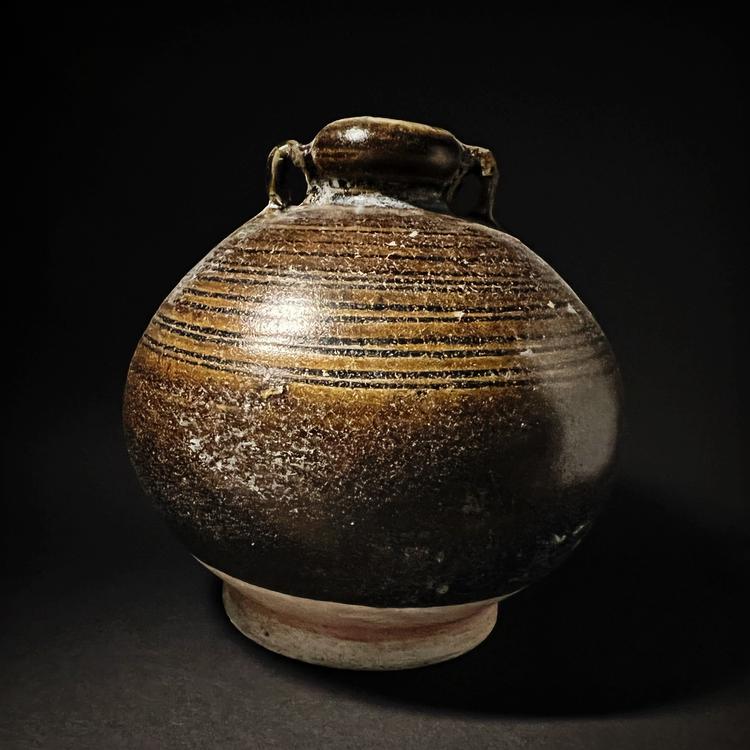 Thai Sawankhalok Brown Glazed Stoneware Bottle