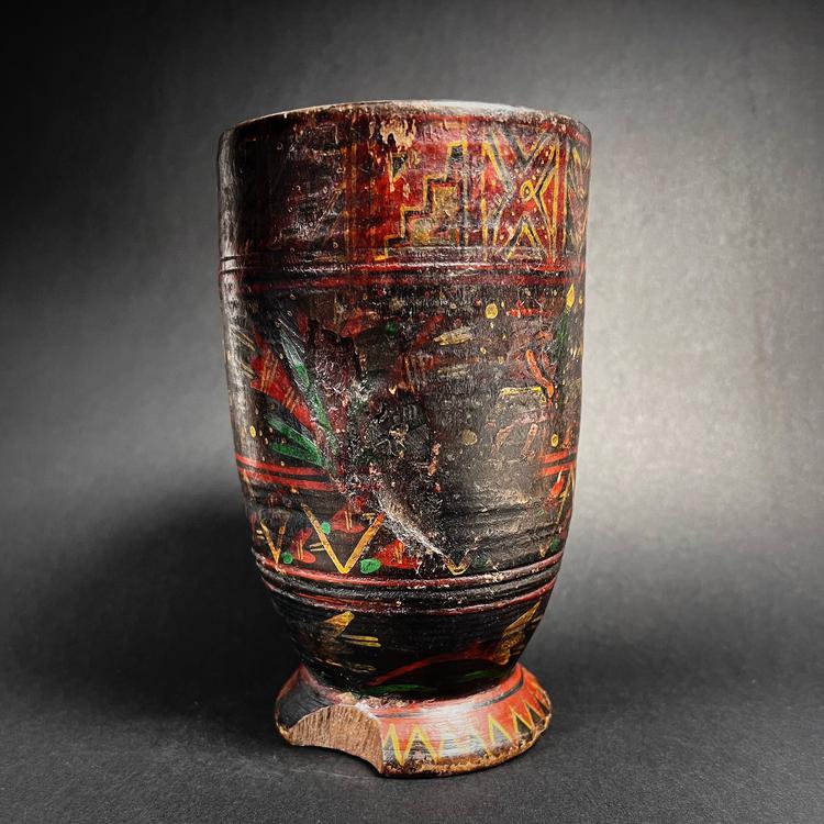 Inca Post-Conquest Wooden Beaker (Qiru)