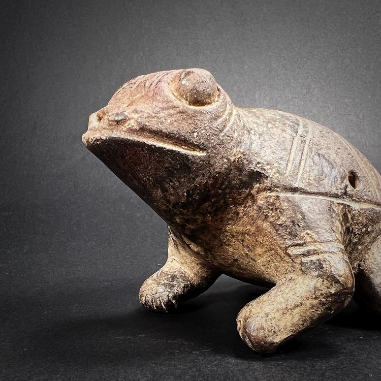 Tairona Figural Pottery Frog Ocarina