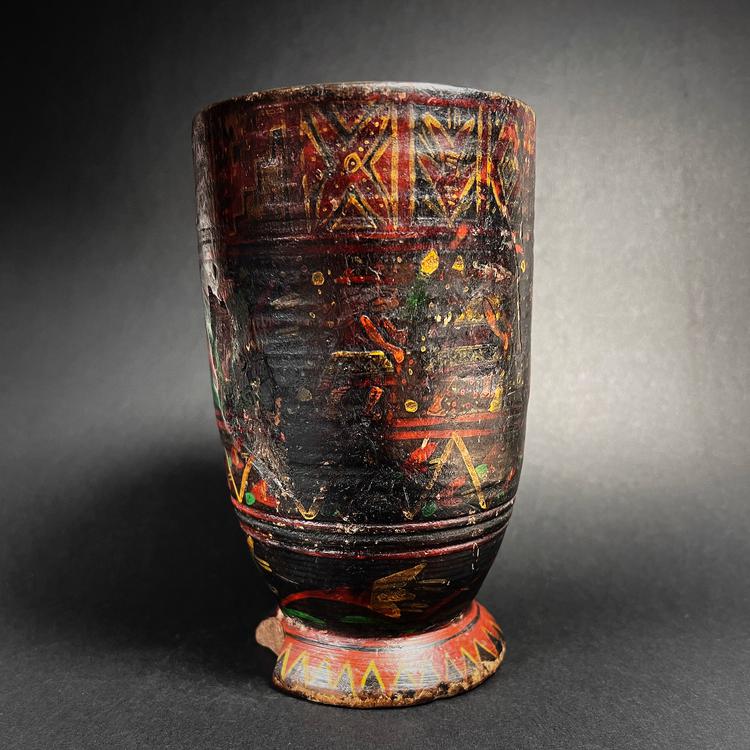 Inca Post-Conquest Wooden Beaker (Qiru)