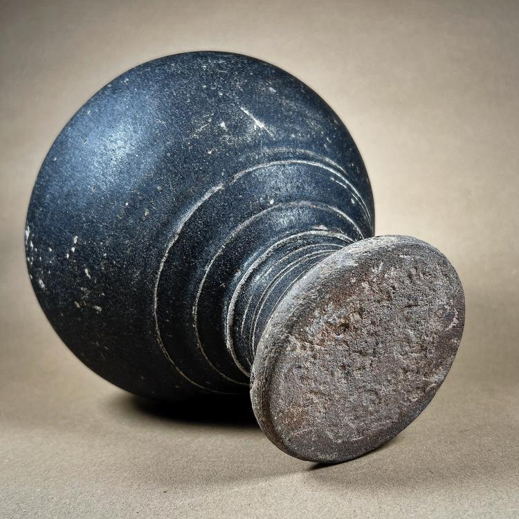 Khmer Angkor Period Stoneware Brown Glazed Vase