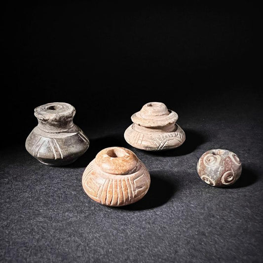 Manabí or Quimbaya Terracotta Spindle Whorls