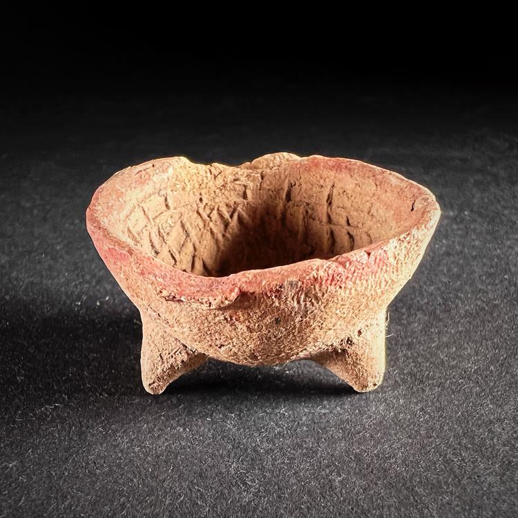 Mayan Miniature Terracotta Tripod Bowl