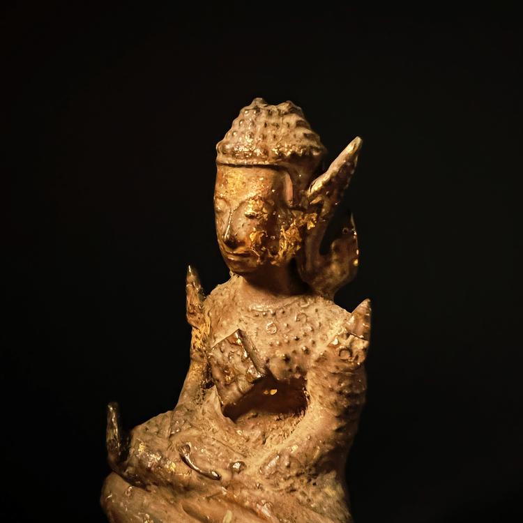 Thai Rattanakosin Gilded Bronze Figure of Buddha