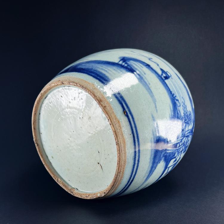 Qing Dynasty Daoguang Blue White Porcelain Ginger Jar