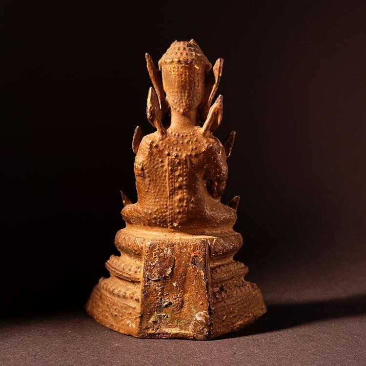 Thai Rattanakosin Gilded Bronze Figure of Buddha