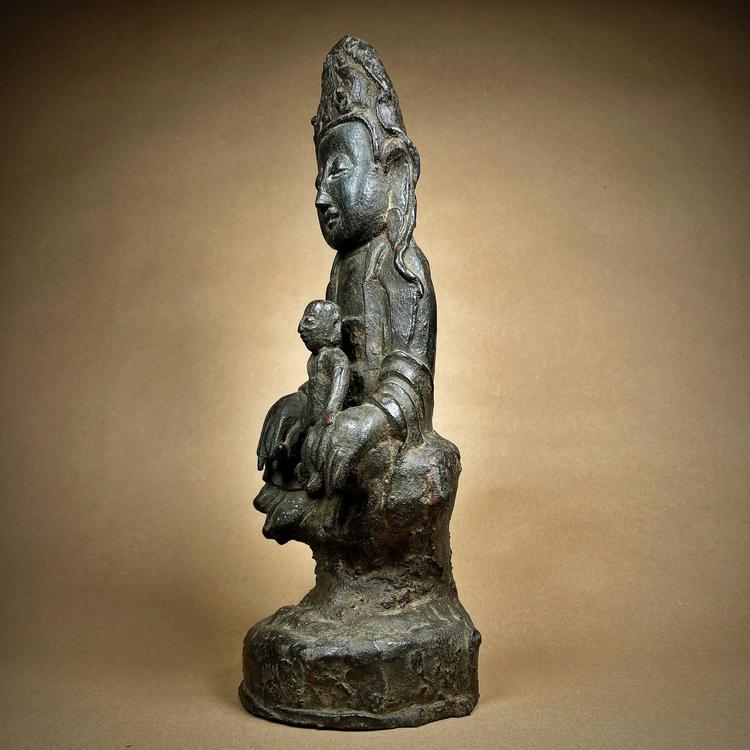 Ming Dynasty Bronze Figure of a Boddhisattva Songzi Guan Yin