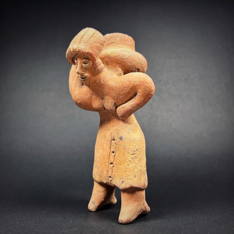 Colima Terracotta Figurine of a Woman with Pot