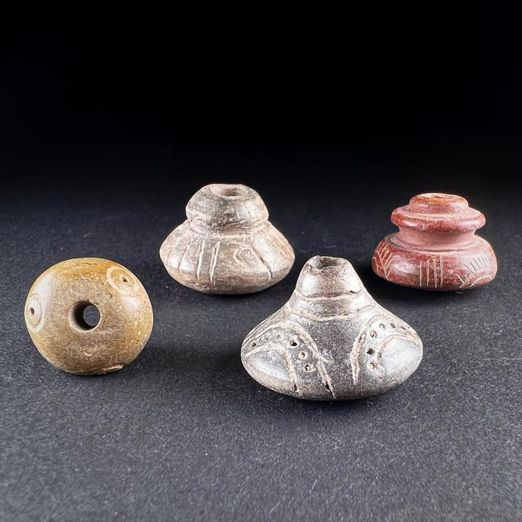 Manabí or Quimbaya Terracotta Spindle Whorls