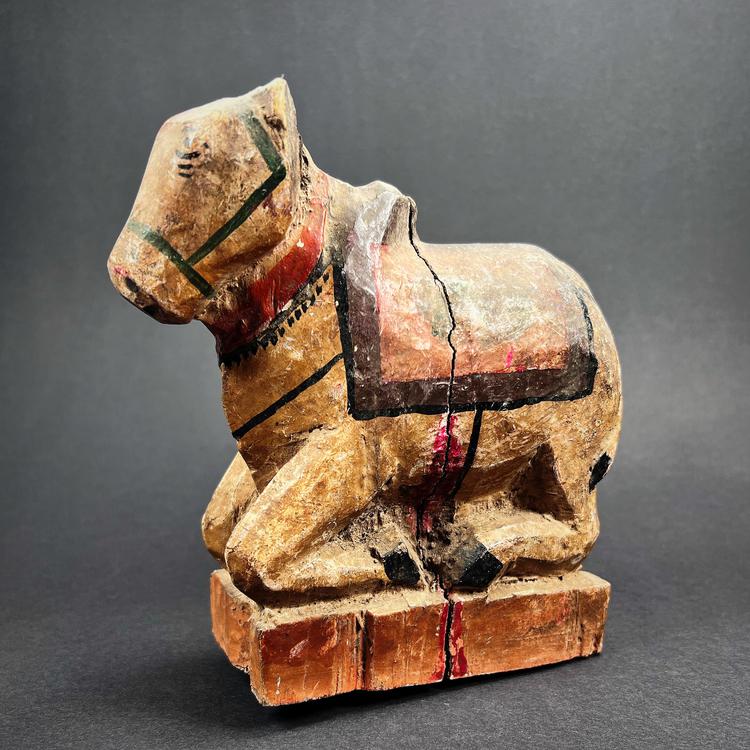 Indian Wooden Nandi Bull Figure