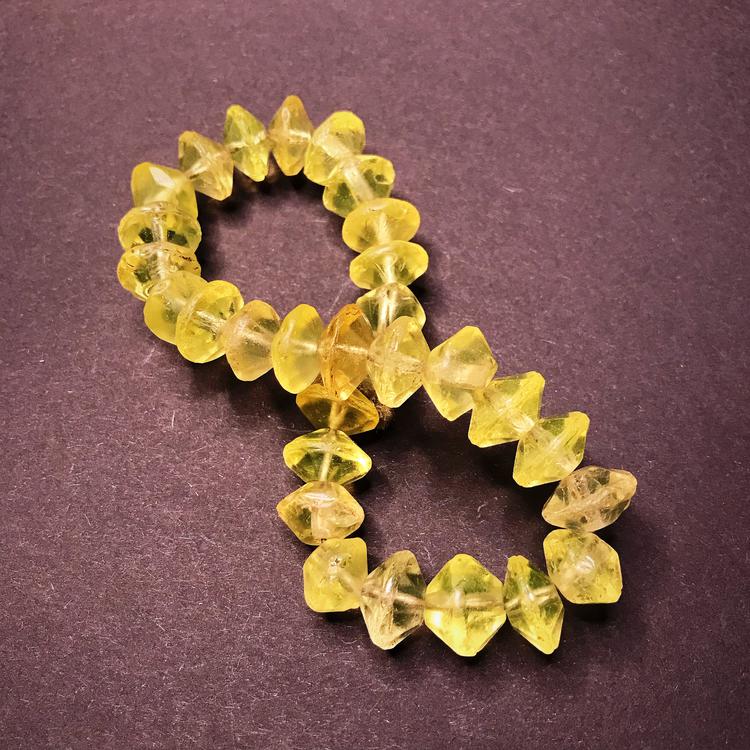 Strand of Vaseline Glass Beads