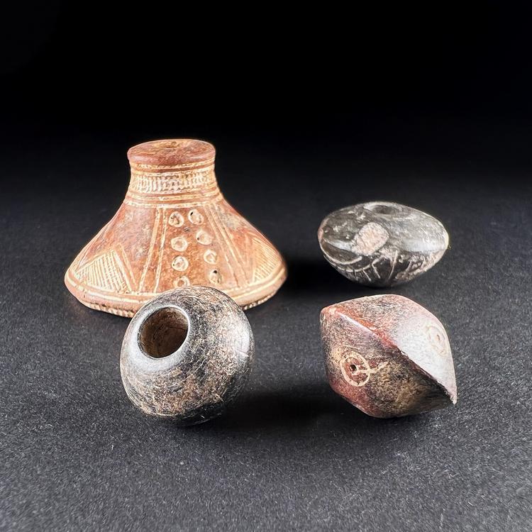 Manabí or Quimbaya Terracotta Spindle Whorls