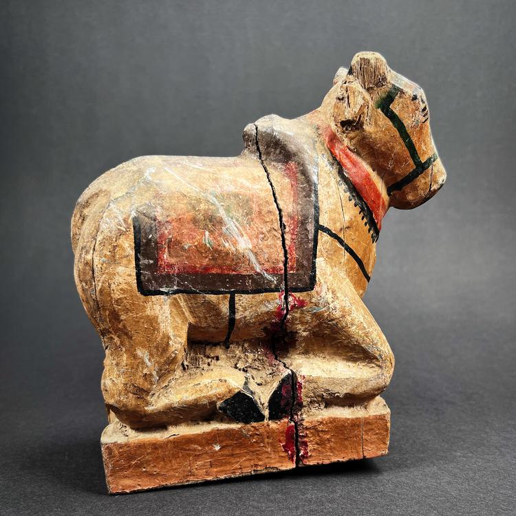 Indian Wooden Nandi Bull Figure