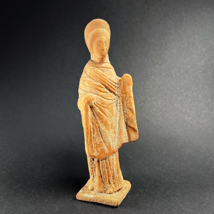Tanagra Terracotta Figurine of a Young Woman