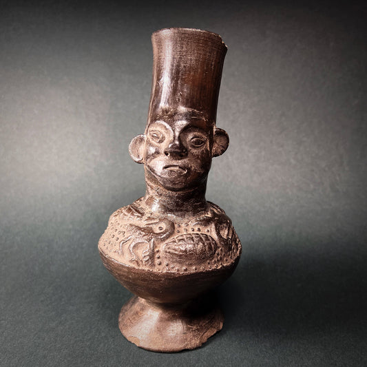 Chimú Blackware Anthropomorphic Figure Bottle