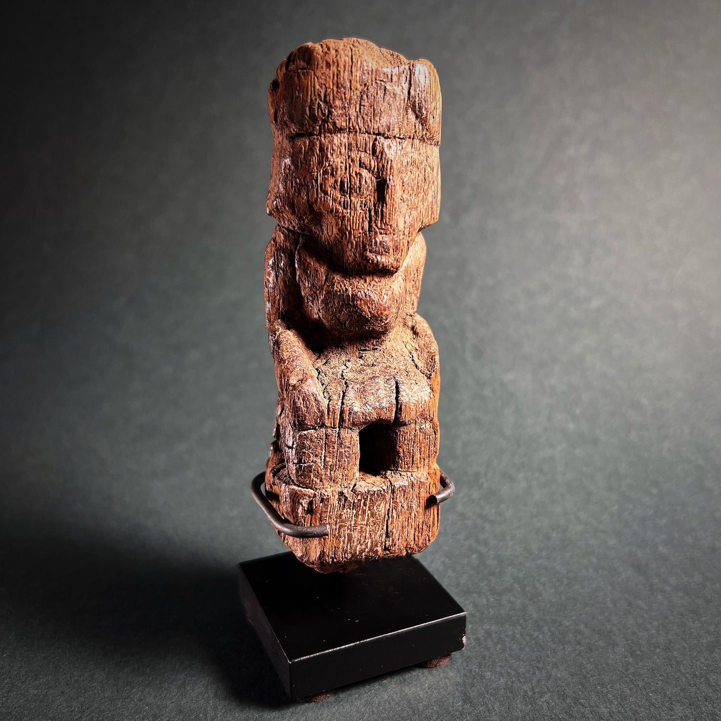 Chimú Wood Figure of a Kneeling Dignitary or Lord King