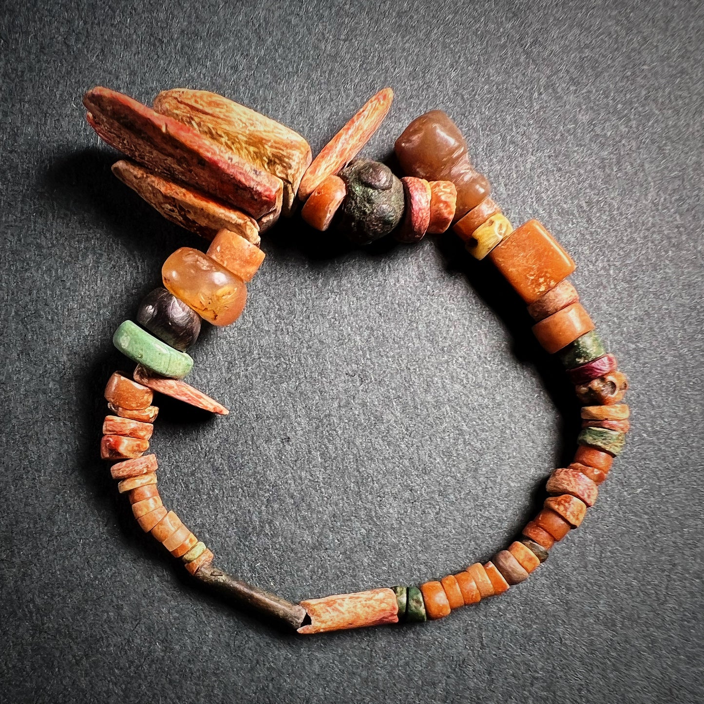 Chimú Spondylus Shell Beads and Stone Amulets