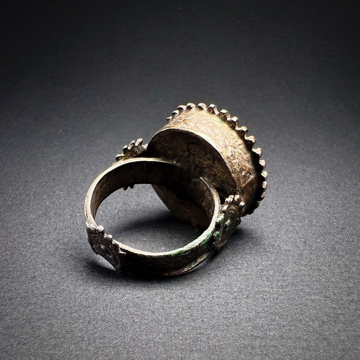 Byzantine Greek Gilded Shield Crown Ring