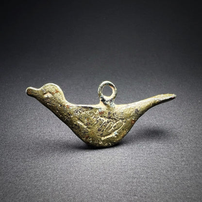 Greek Geometric Bronze Dove Pendant