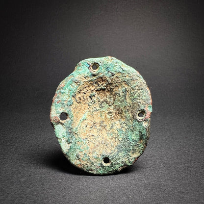 Roman Bronze Lion Head Plaque