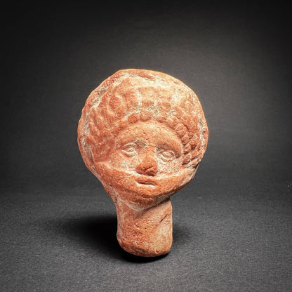 Hellenistic Terracotta Head of a Veiled Woman