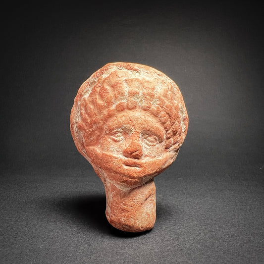 Hellenistic Terracotta Head of a Veiled Woman