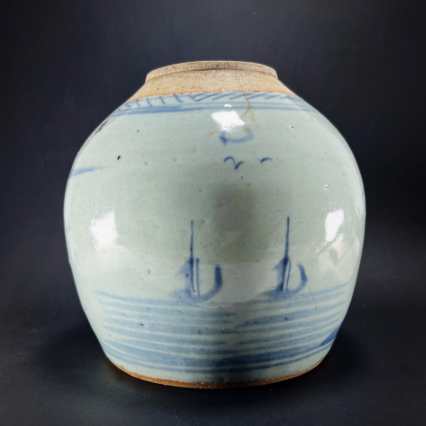 Qing Dynasty Daoguang Blue White Porcelain Ginger Jar